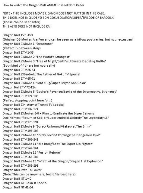 dragenbollz: Dragon Ball Chronological Order Quora - In What Order Should I Watch Dragon Ball ...