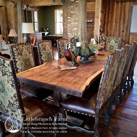 Rustic dining table | Live edge dining table | Wood slab dining table ...