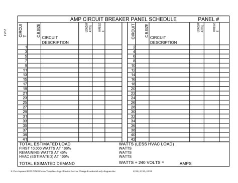 42 Fillable Panel Schedule Templates (Excel & Word) ᐅ TemplateLab