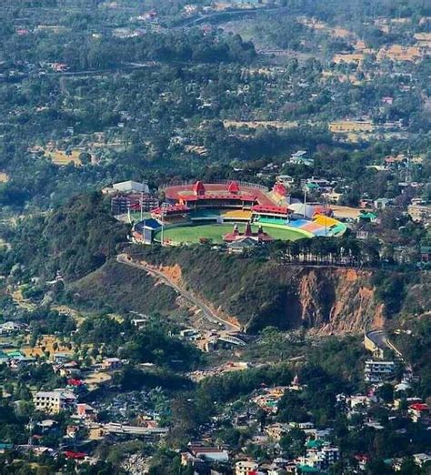 The picturesque Dharamshala cricket ground , India. | Dharamshala, Picturesque, Travel