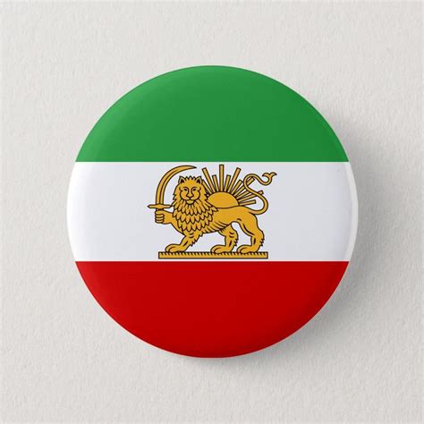 Flag of the Shah of Iran (1964-1980) شیر و خورشید Button | Zazzle.com ...