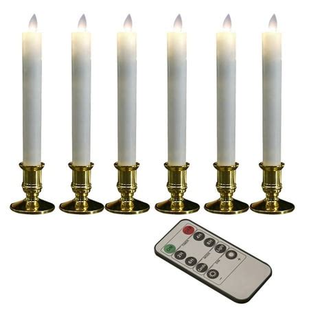 Houkiper Battery Operated Flickering Candles Real Wax Candles LED Window Taper Candles with ...