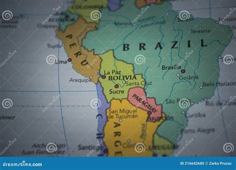 Bolivia on the Political World Map Stock Photo - Image of cartography, international: 216642680