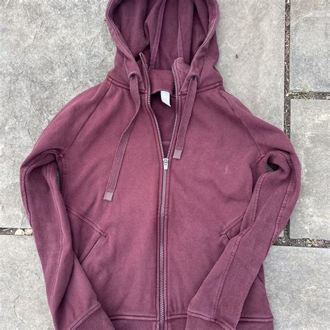 Athleta Men's Burgundy Hoodie | Depop