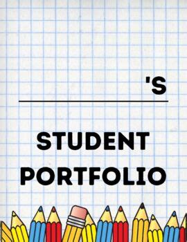 Student Portfolio Cover Page by TeachWithMrsFlo | TPT