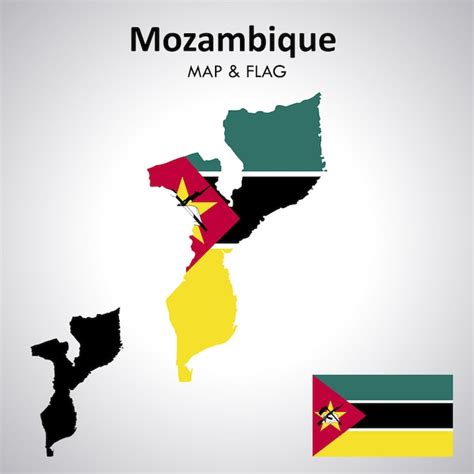 Premium Vector | Mozambique flag and map design map flag vector file