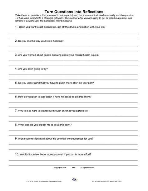 Skill Building worksheet-Turn Questions into Reflections - Welcome to ...