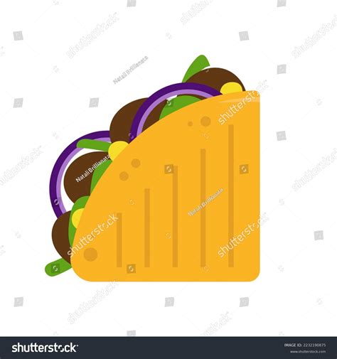 Cartoon Quesadilla Meat Vegetables Vector Illustration Stock Vector (Royalty Free) 2232190875 ...