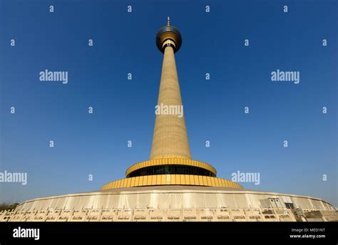 China Central Television tower in Beijing, China, seen from the base ...