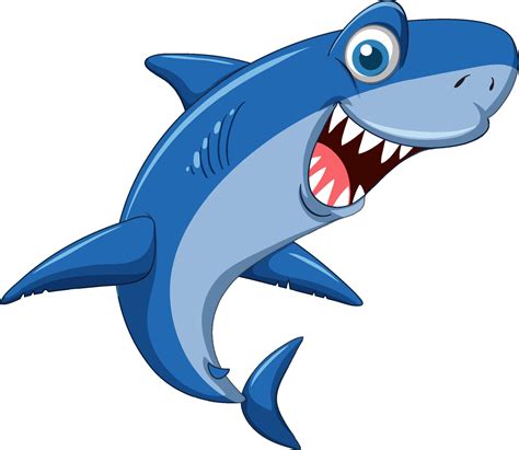 Smiling shark cartoon character 11279363 Vector Art at Vecteezy