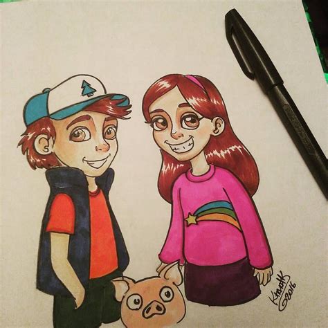 Dipper and mabel from gravity falls #gravityfalls #dipper #mabel #fanart #ktaatk Dipper And ...