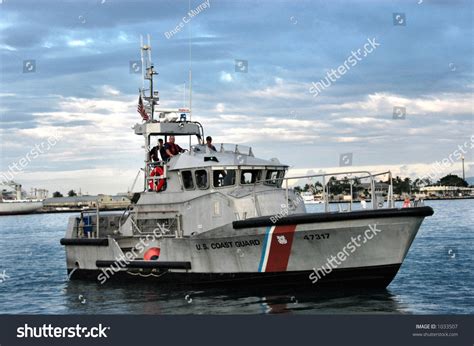 Us Coast Guard Patrol Boat In Honolulu Harbor, Oahu Hawaii. Stock Photo ...