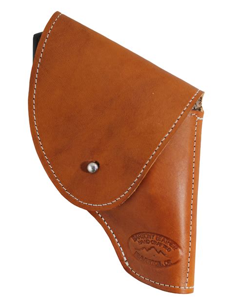 Saddle Tan Leather Flap Holster for Snub Nose 2" 22 38 357 41 44 Revolvers - Barsony Holsters