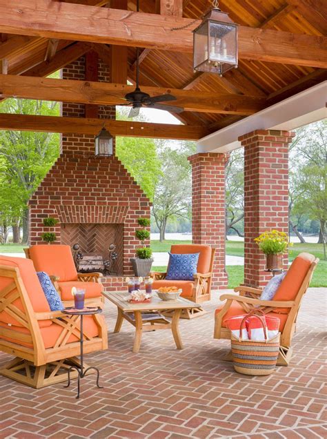 23 Cozy Outdoor Fireplace Ideas for the Most Inviting Backyard | Outdoor covered patio, Brick ...