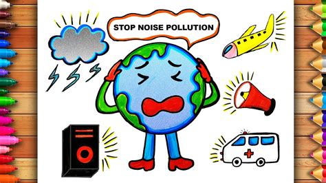 Stop Noise Pollution Drawing | Noise Pollution Poster | National Pollution Control Day Drawing ...