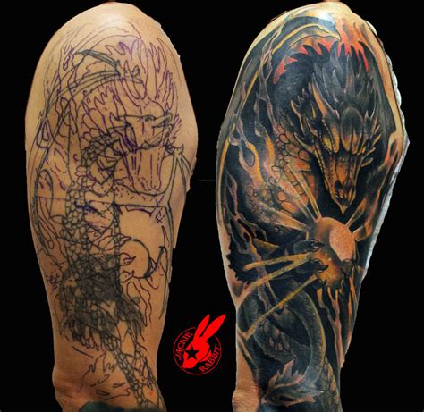 Mystical Dragon Cover-up Tattoo by Jackie Rabbit by jackierabbit12 on DeviantArt