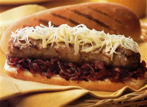 Toulouse Sausage with Onion Jam and Gouda recipe | Dairy Goodness