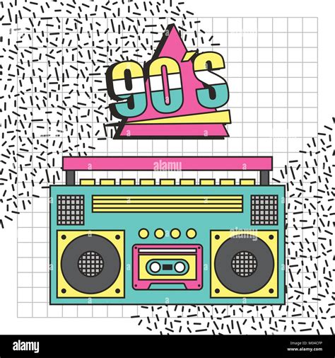 tape recorder 90s music memphis style background Stock Vector Image & Art - Alamy