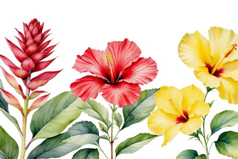 Tropical Flowering Plants By Julie Campbell Designs | TheHungryJPEG