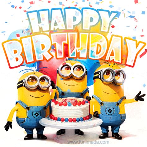 Mischievous Minions Happy Birthday GIFs - Download on Funimada.com