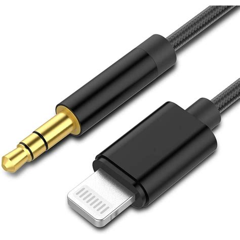 Lightning to 3.5mm Male Aux Cable 3.3Ft/1M [Apple MFi Certified] Headphone Jack Adapter Aux ...