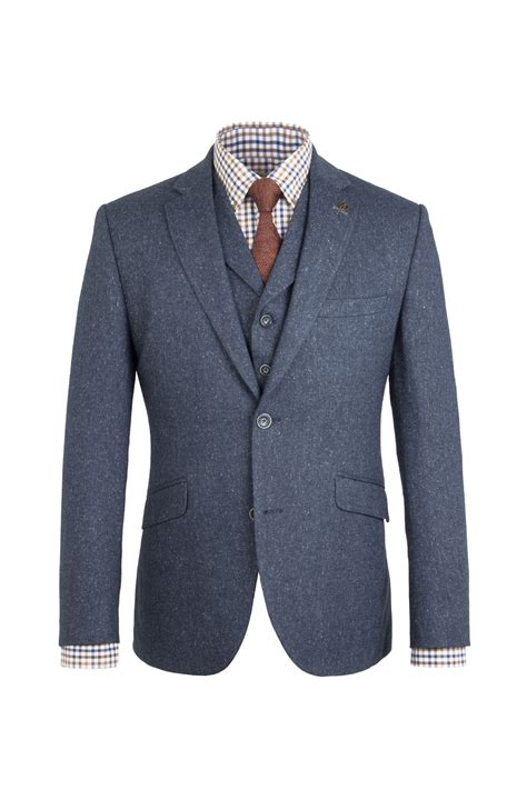 Blue Donegal Tweed 3 Piece Suit - Tom Murphy's Formal and Menswear