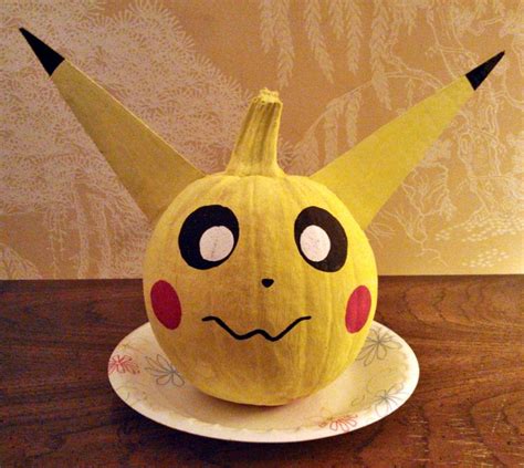 Pikachu pumpkin I painted/made for my son. #pokemon #halloween | kids ...