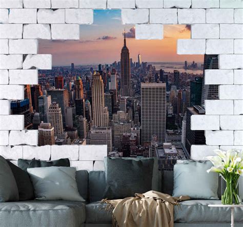 Stone mural of New York new york mural wallpaper - TenStickers