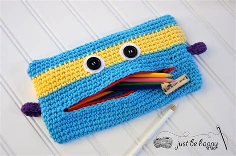 Just be happy!: Monster Pencil Case - Crochet Pattern