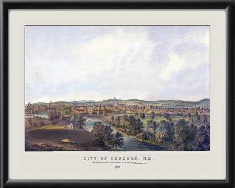 Concord NH 1851 | Vintage City Maps - Restored Bird's Eye Views