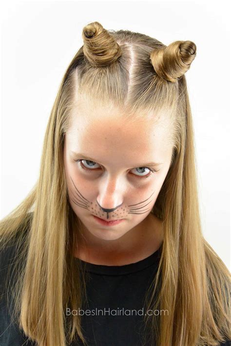 Cat Ears Using Your Own Hair #2 | Halloween Hairstyle - Babes In Hairland