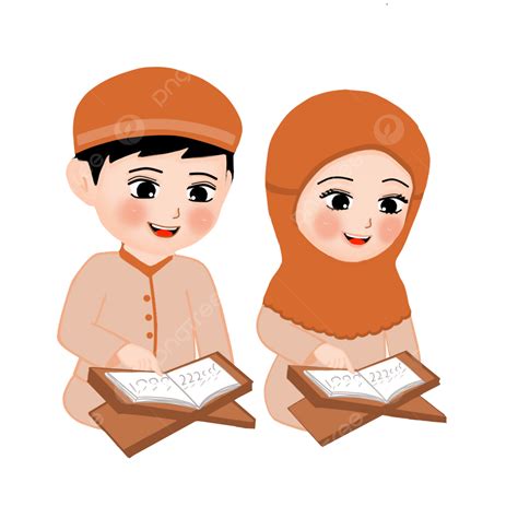 Girl And Boy Reads Iqra, Al Quran, Islamic Childrean, Read PNG Transparent Clipart Image and PSD ...