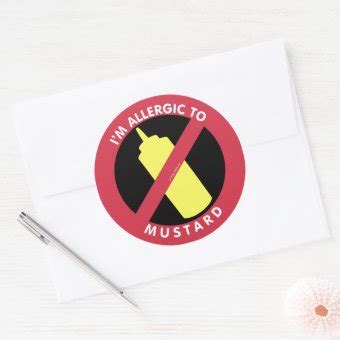 I'm Allergic To Mustard Kids Allergy Symbol Classic Round Sticker | Zazzle