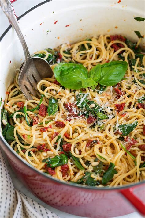 Sun Dried Tomato Pasta with Spinach - Cooking Classy