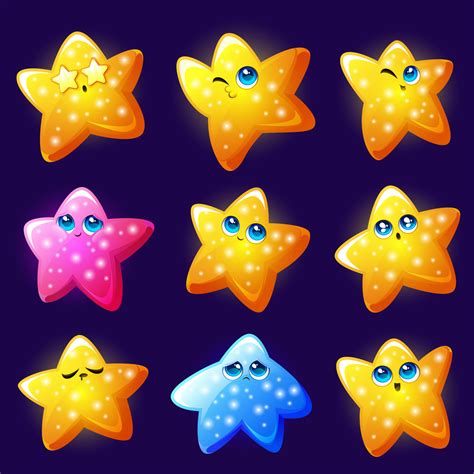 Cute star emoji, gold shiny emoticons 13997948 Vector Art at Vecteezy