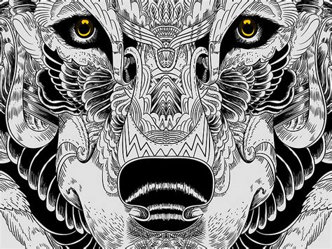 Wolf_LineArt by Shahzad on Dribbble