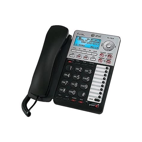 AT&T ML17939 2-Line Corded Phone, Silver/Black | Staples