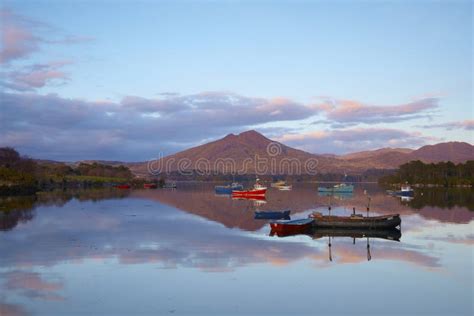 Kenmare Bay stock photo. Image of evening, boats, mountains - 13390274