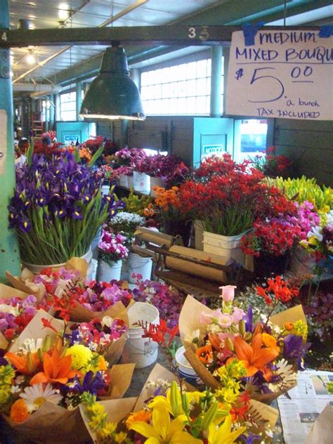 Pike Place Market-Seattle WA - rows and rows of beautiful flowers at ...