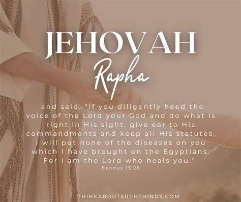 Jehovah Rapha: The Lord Is My Healer {Meaning And Lessons} | Think About Such Things