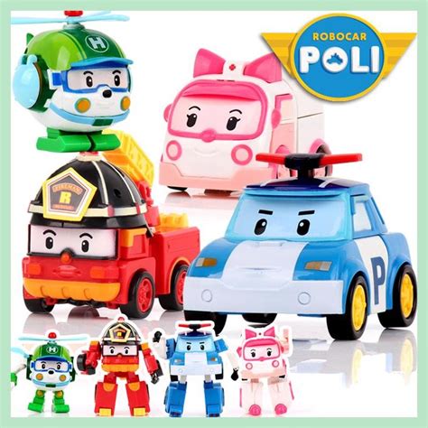 4pcs/Set Robocar Poli Korea kids Toys Robot Transformation Anime Action ...