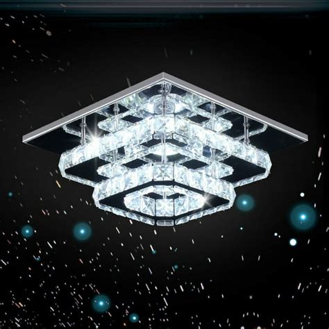 Crystal LED Ceiling Light Crystal Chandelier Modern Flush Mount Light Fixture for Bedroom ...