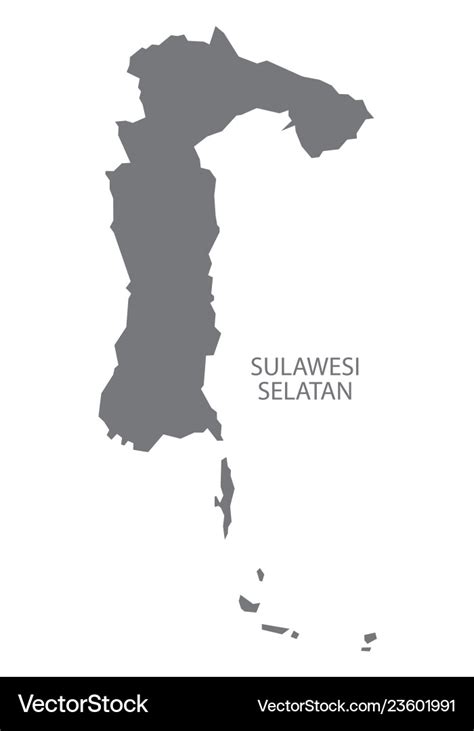 Sulawesi selatan indonesia map grey Royalty Free Vector