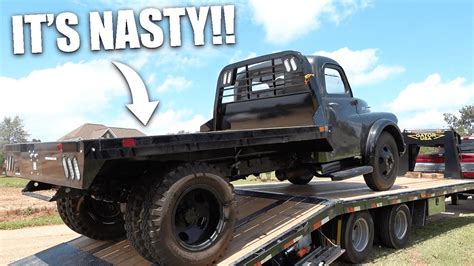 Custom Flatbed Is HERE!! Old Dodge Farm Truck Gets All New Bed! - YouTube