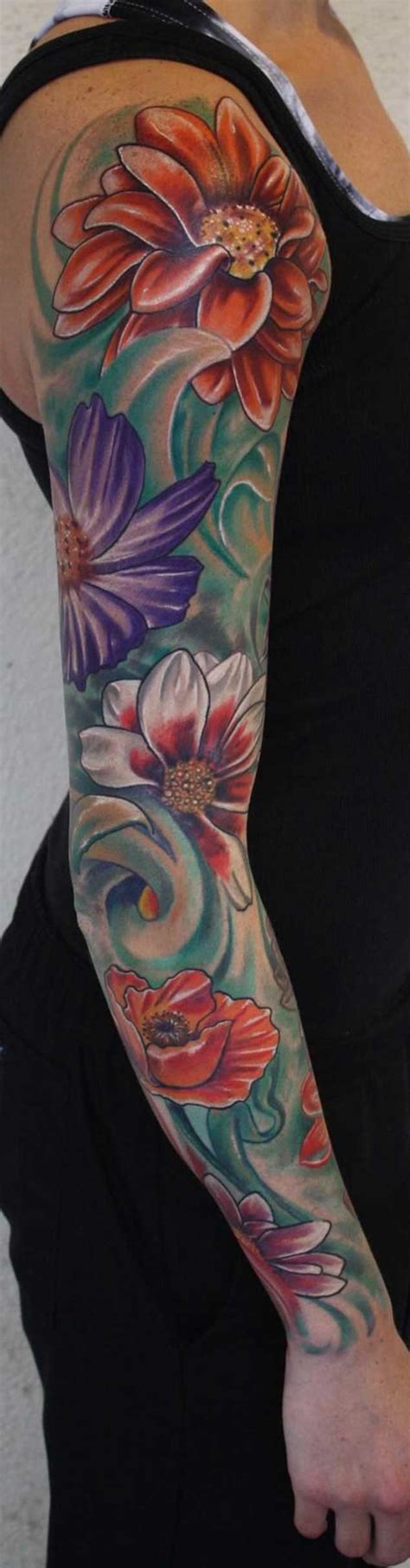 30 Fabulous Floral Sleeve Tattoos for Women - TattooBlend