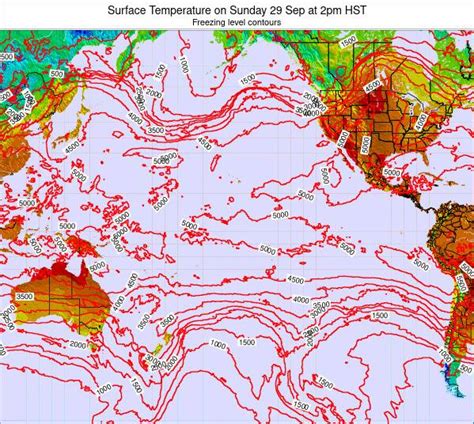 Pacific-Ocean Surface Temperature on Wednesday 21 Apr at 2pm HST