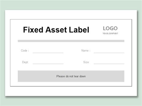 Free Asset Tag Template - Printable Templates