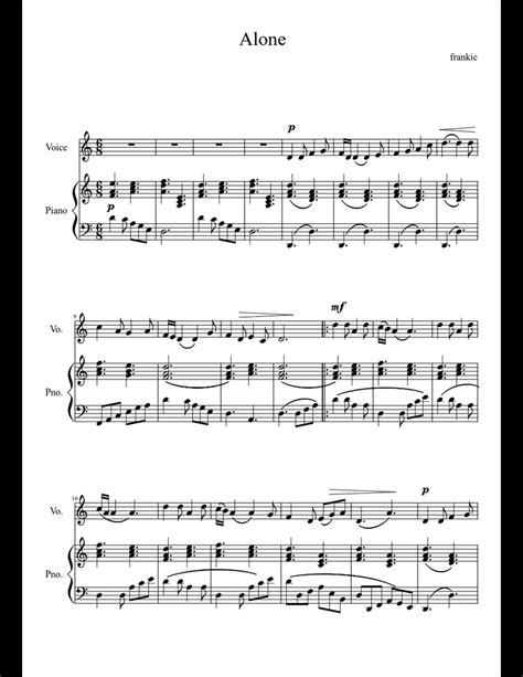 Alone sheet music download free in PDF or MIDI