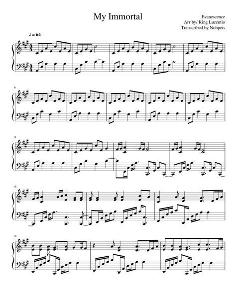 My Immortal Evanescence Sheet music for Piano (Solo) | Musescore.com