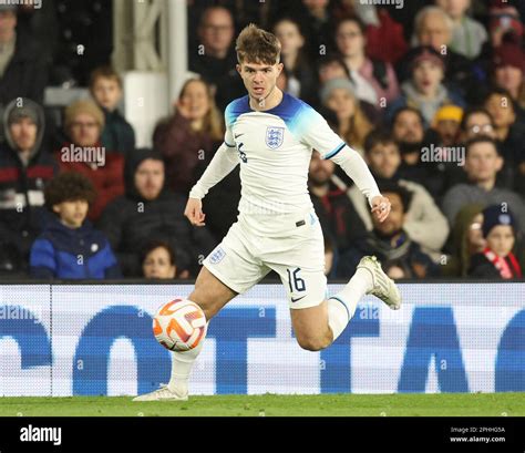 London, UK. 28th Mar, 2023. James McAtee of England in action during ...